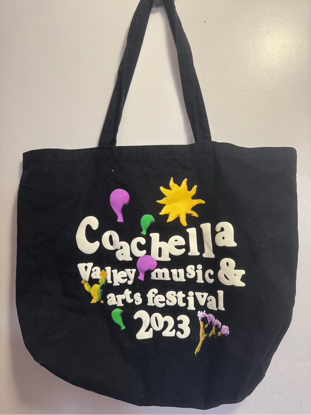 Coachella 2023 Black Canvas Tote Bag - EUC